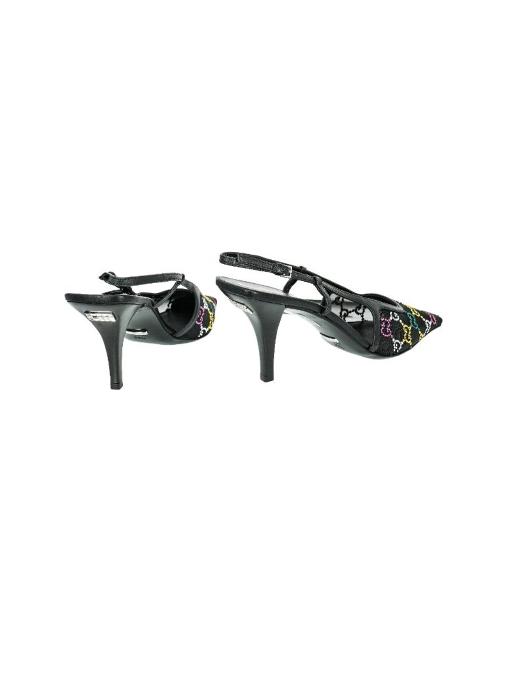 Gucci Multicolor Crystal GG Mesh Slingback Pumps - Picture 4 of 6